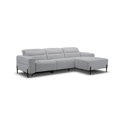 2-Seater Sofa Right-Facing with Electric Recliner & Manual Headrest – Stone Grey