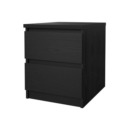 Black Naia Nightstand with 2 drawers