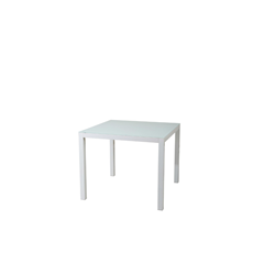 Dining Table Aluminium & Glass – White