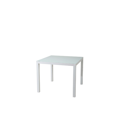Dining Table Aluminium & Glass – White