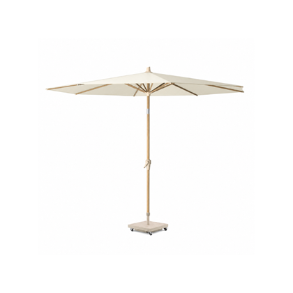 Parasol D300 cm – Ecru Fabric and Teak Look Frame