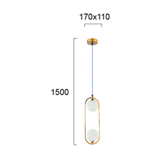 Pendant 2 Lights Gold Fancy