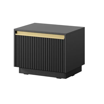 Bedside Table with Drawer - Black