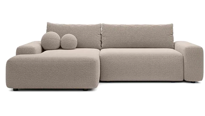 Corn Sofabed with Chaise Left 265cm – Slate Grey