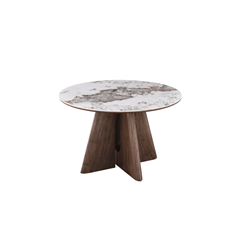 Dining Table – Matt White Marble & Walnut Veneer 160x90