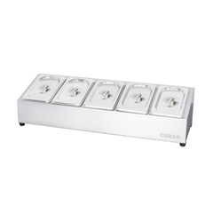 Topping station with  5 compartments stainless steel