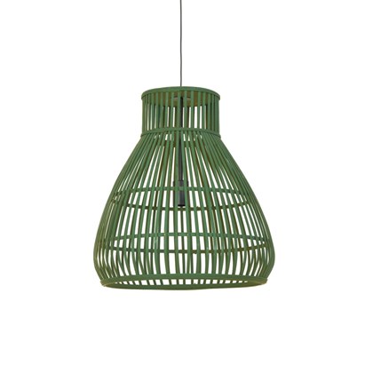 Rattan Lamp Green 46x51cm