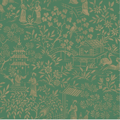 Wallpaper Green Jade Oriental Garden