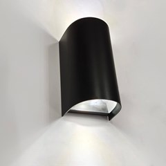 Black Plastic Wall Light - Up & Down - GU10 7W