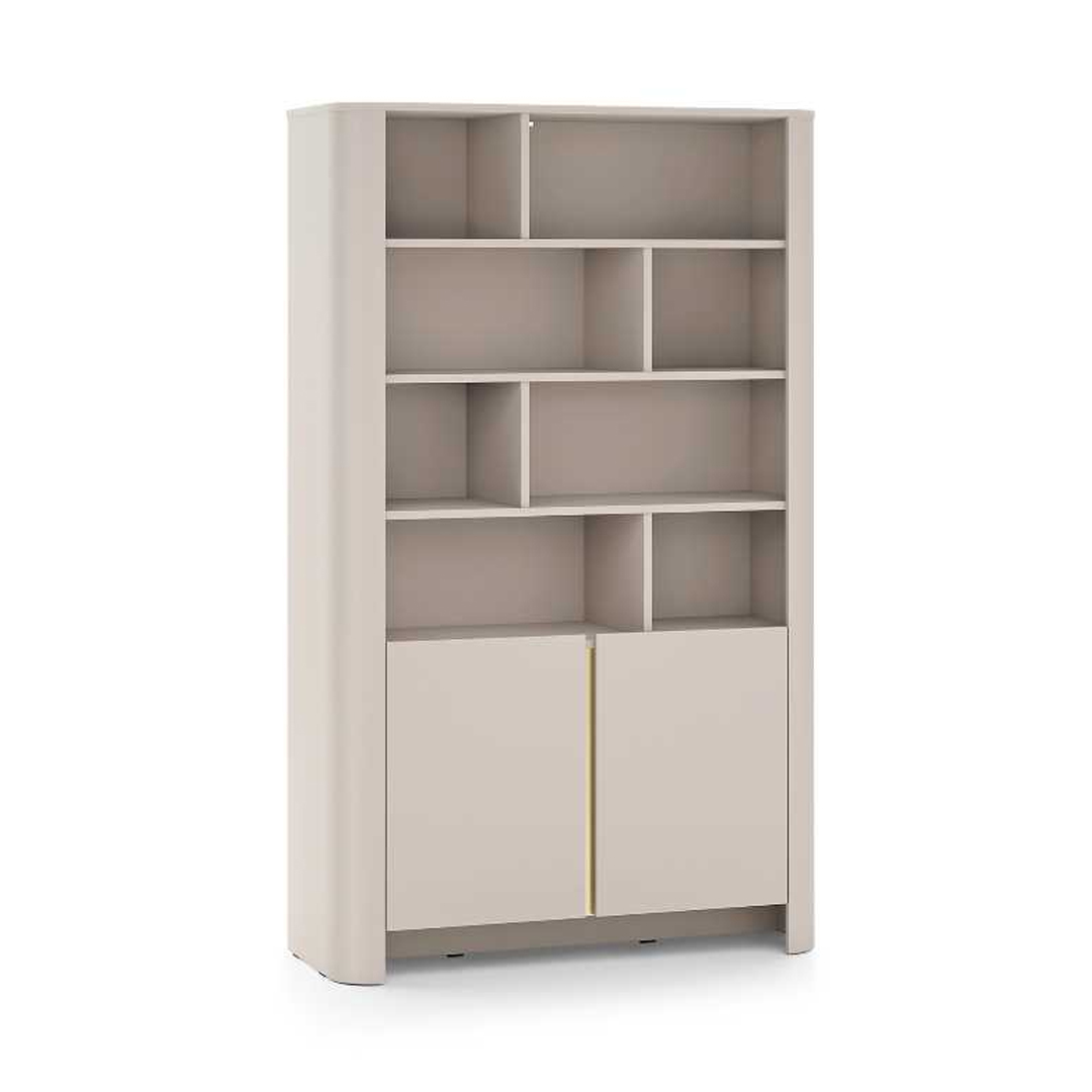 Bookshelf 4 Shelf & 2 Doors - Cashmere