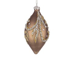 Droplet Brown Glass Ornament