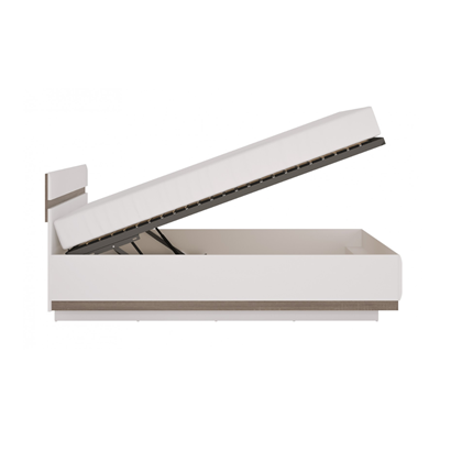 Bed 140 With Frame – White Alpine & Truffle