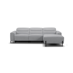 2-Seater Sofa Right-Facing with Electric Recliner & Manual Headrest – Stone Grey
