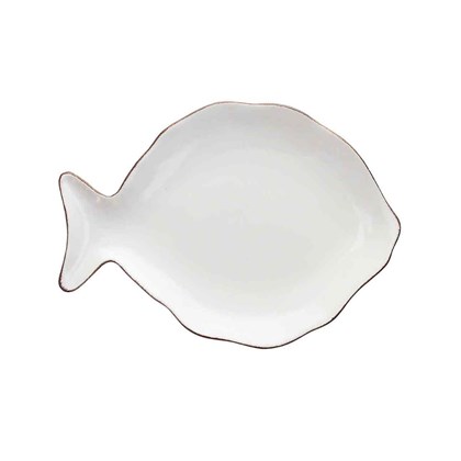 Fish Plate 21 x 15 cm Dory Stoneware White