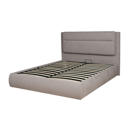 Upholstery Bed with Gaslift 160 x 200 cm - Warm Grey