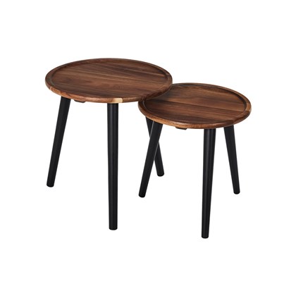 Nesting Table Round Of 2 in Acacia Wood