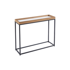 Console Table – Natural Top & White Marble