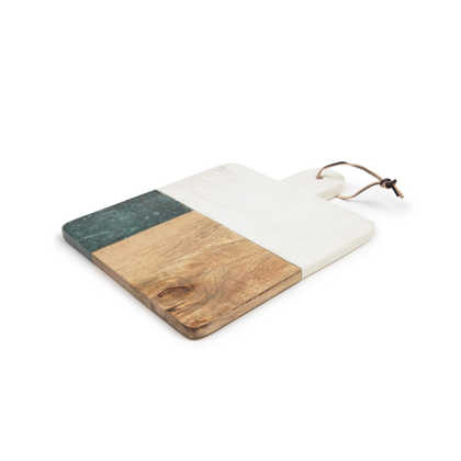 Marble White and Green Serving Board