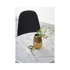 Denver Table – White Marble & White Legs