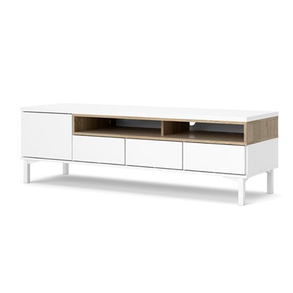 Roomers TV Stand White Oak