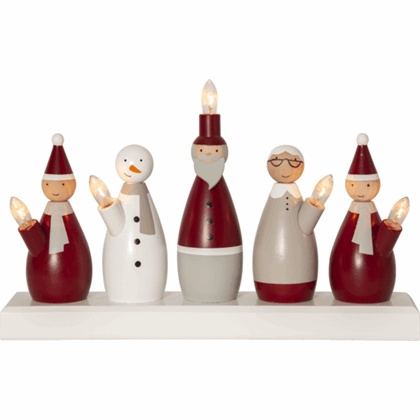 Candle Stick Santa Family