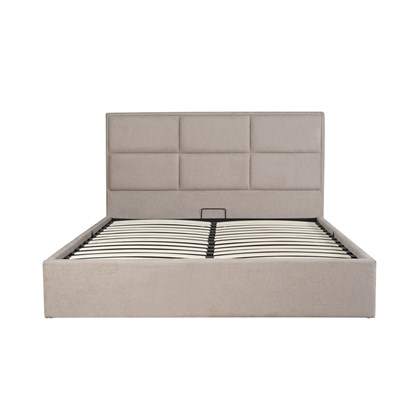 Upholstered Bed with Gas Lift 160 - Warm Grey
