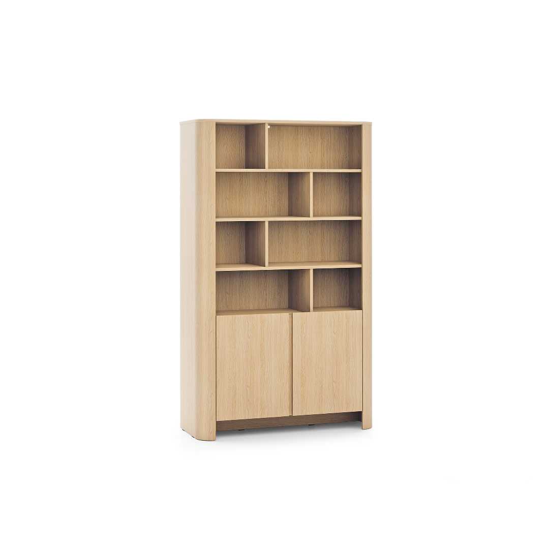 Bookshelf – 4 Shelves & 2 Doors – Oak