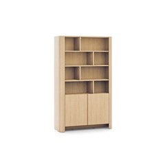 Bookshelf – 4 Shelves & 2 Doors – Oak