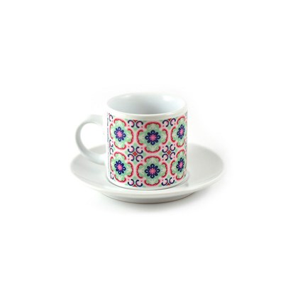 Malta Tile Espresso Cup & Saucer Pattern no.1