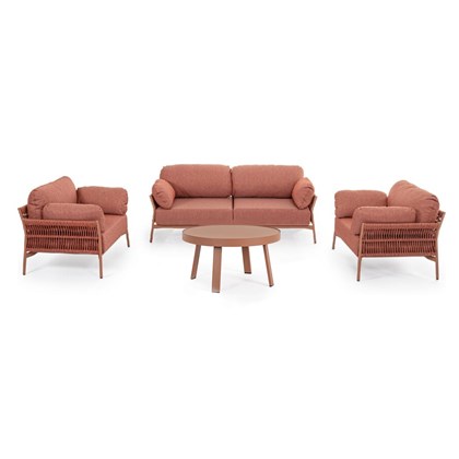 Outdoor Sofa Set of 4 Terracotta