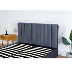 Bed Frame Upholstered 160x200 cm Dark Grey