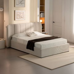 Upholstered Bed 160x200 – Light Grey