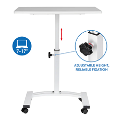 Adjustable Mobile Laptop Table – White