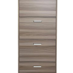 Shoe Rack 4 Doors In Brown Melamine