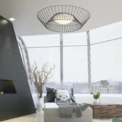 Ceiling Lamp – Black Glass & Metal