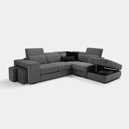 L-Shaped Sofa Bed 2-Seater With Corner Right 00296-R28