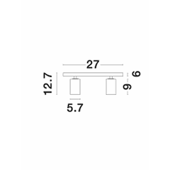 2X GU10 CEILING LIGHT SATIN GOLD