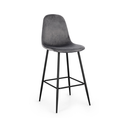 Bar Stool Dark Grey Velvet