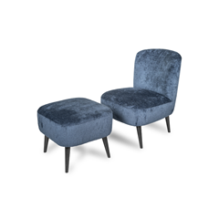 Cori Custom Armchair & Pouf