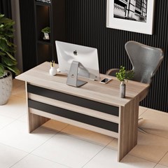 Office Desk Oak Larex Black