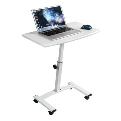 Adjustable Mobile Laptop Table – White