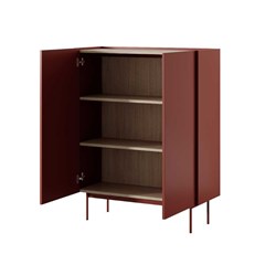 Sideboard Large 2 Doors – Ceramic Red & Linea Oak