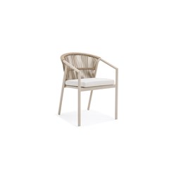Aluminium Rope Dining Chair – Light Brown & Beige