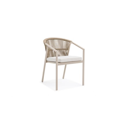 Aluminium Rope Dining Chair – Light Brown & Beige
