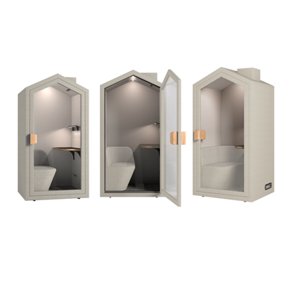 Beach Hut Style Office Booth - Beige
