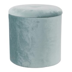 Foldable Storage Ottoman Pouf in Turquoise Velvet
