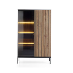 Showcase Cabinet Wotan Oak - Black