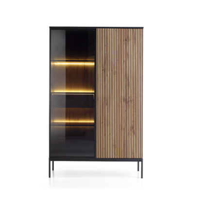 Showcase Cabinet Wotan Oak - Black