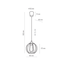 Pendant Lamp 1 Flat – Black & Copper