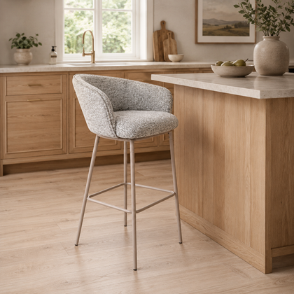 Barstool Grey with Metal Legs